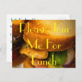 Invitation À Déjeuner Carte postale (Devant / Derrière)