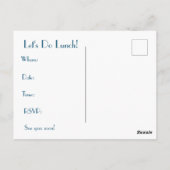 Invitation À Déjeuner Carte postale (Dos)