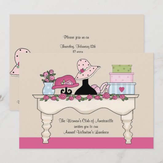 Invitation à déjeuner de table Boudoir (Devant / Derrière)