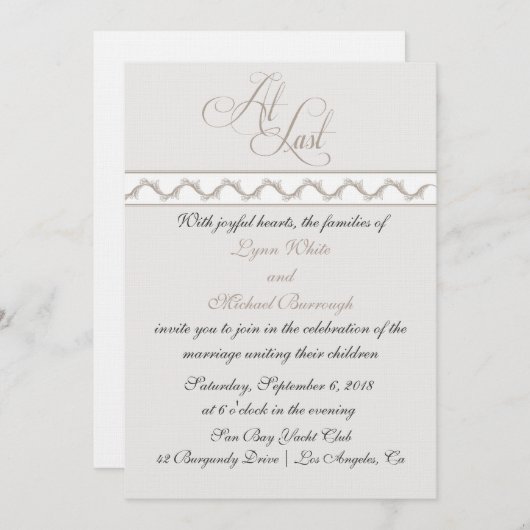 Invitation À Dernier (Devant / Derrière)