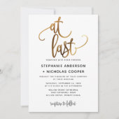 Invitation À Dernier Black Gold Script Typographie Mariage (Devant)