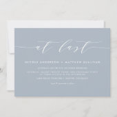 Invitation À Dernier Dusty Blue Minimalist Script Mariage (Devant)