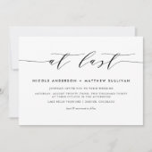 Invitation À Dernier noir minimaliste minimaliste Mariage de (Devant)