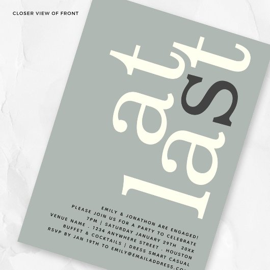 Invitation À Dernier QR Code Sage Ivory Fiançailles Invitatio