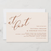 Invitation À Dernier Terracotta Moderne Mariage de calligraph (Devant)