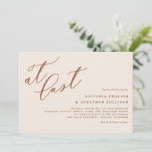 Invitation À Dernier Terracotta Moderne Mariage de calligraph (Debout devant)