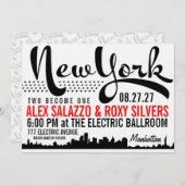Invitation à destination de NEW YORK (Devant / Derrière)