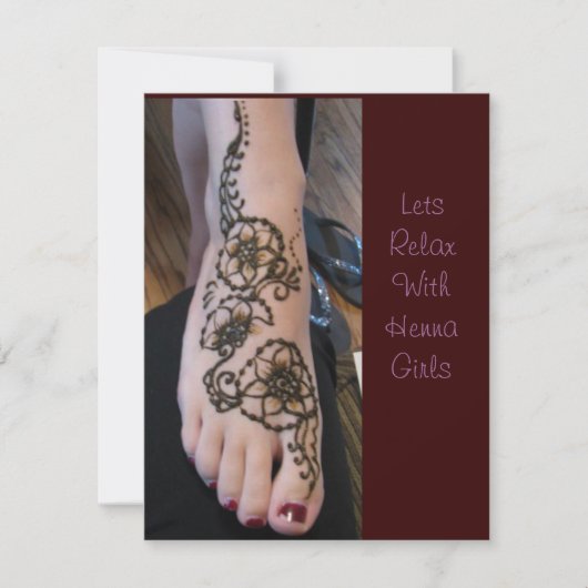 Invitation à détendre le temps du henné (Devant)