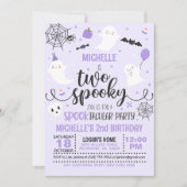 Invitation à deux Anniversaires Éffrayants - Fille (Devant)