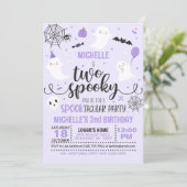 Invitation à deux Anniversaires Éffrayants - Fille (Debout devant)