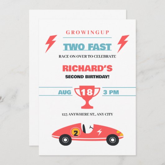 invitation à deux ans (Devant / Derrière)