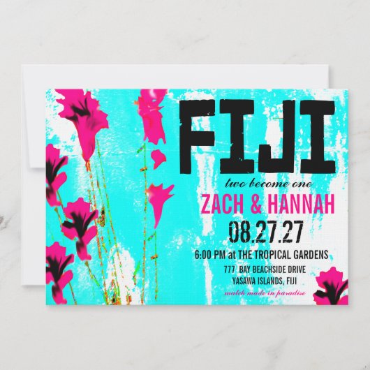 Invitation à deux destinations FIJI (Devant)