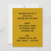 INVITATION À DEUX ÉTAPES DU TEXAS OCCIDENTAL (Dos)