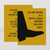 INVITATION À DEUX ÉTAPES DU TEXAS OCCIDENTAL (Devant / Derrière)