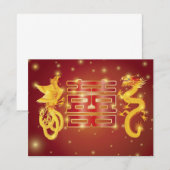 Invitation à deux fois bonheur pour le dragon et l (Devant / Derrière)