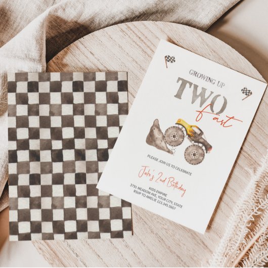 Invitation à deux monstre jaune rapide