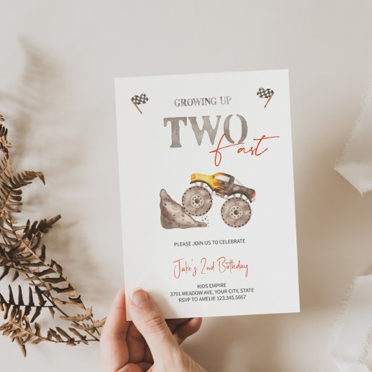 Invitation à deux monstre jaune rapide