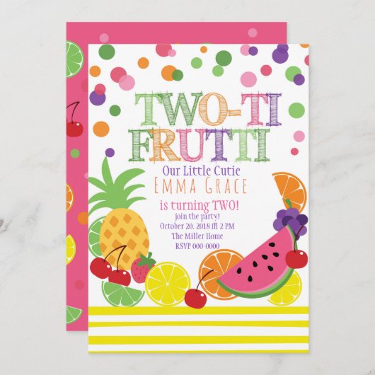 Invitation à deux ti Fruitii (Devant / Derrière)