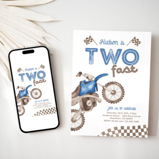 Invitation à deux vélos à tête bleue rapide