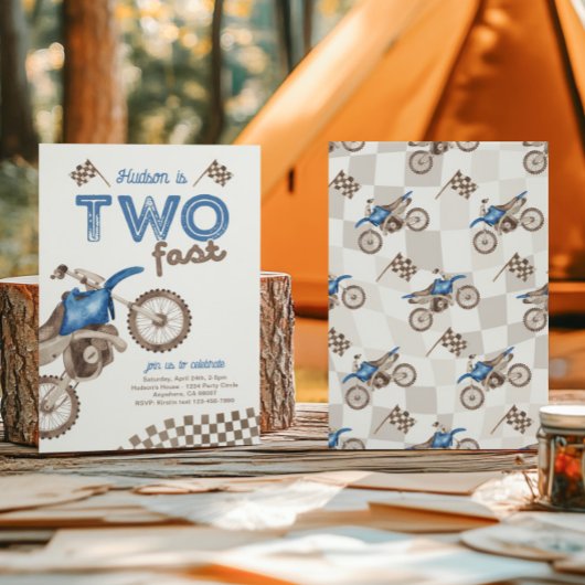 Invitation à deux vélos à tête bleue rapide