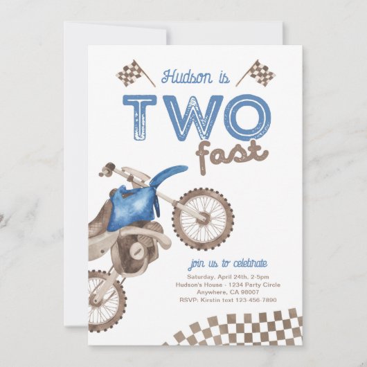 Invitation à deux vélos à tête bleue rapide (Devant)