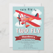 Invitation à deux volées Plane Kids 2e anniversair (Devant)