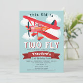 Invitation à deux volées Plane Kids 2e anniversair (Debout devant)