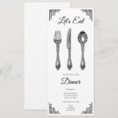 Invitation à dîner blanc (Devant / Derrière)