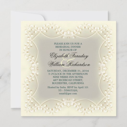 invitation à dîner de répétition (Devant)