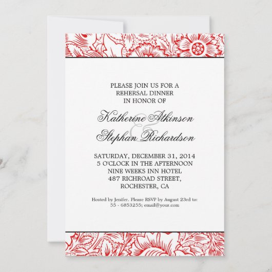 invitation à dîner de répétition damas (Dos)