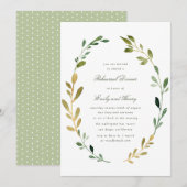 invitation à dîner de répétition de feuillage vert (Devant / Derrière)