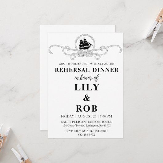 invitation à dîner de répétition nautique (Devant/Arrière en situation)