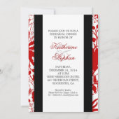 invitation à dîner de répétition rouge damassé (Dos)