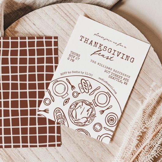 Invitation À Dîner De Thanksgiving