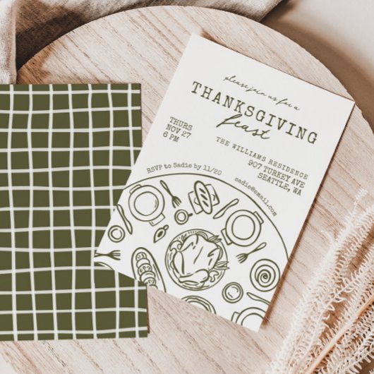 Invitation À Dîner De Thanksgiving