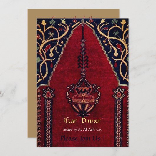 Invitation à dîner d'iftar avec tapis oriental Mos (Devant / Derrière)
