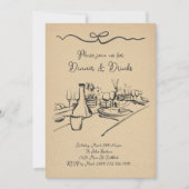 Invitation à dîner et boissons, dîner pour adultes (Devant)