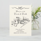 Invitation à dîner et boissons, dîner pour adultes (Debout devant)