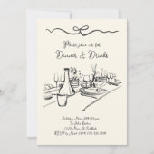 Invitation à dîner et boissons, soirée dîner adult (Devant)