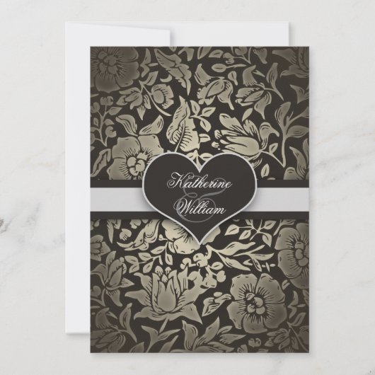 invitation à dîner vintage noir (Devant)