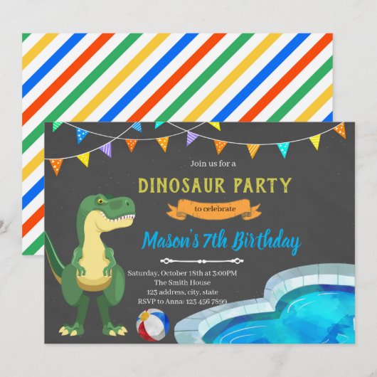 Invitation à Dinosaur Pool (Devant / Derrière)
