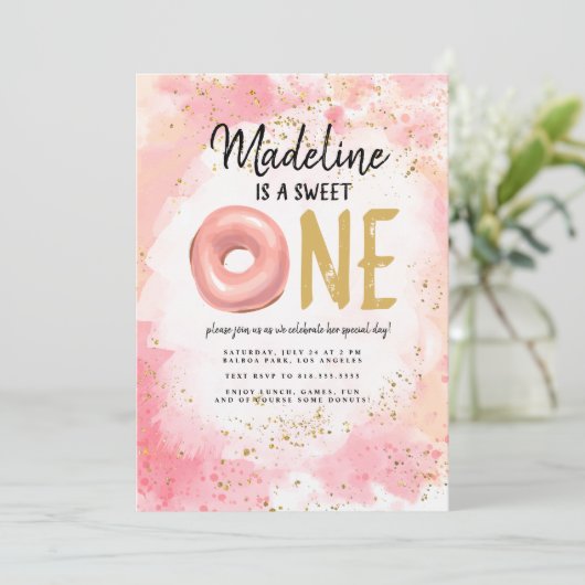 Invitation à Donut First Birthday (Debout devant)