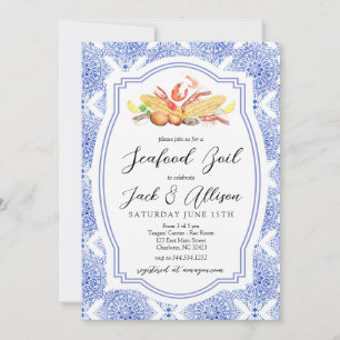 Invitation à ébullition de fruits de mer, faible p