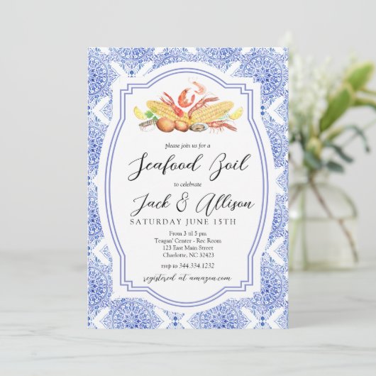 Invitation à ébullition de fruits de mer, faible p (Debout devant)