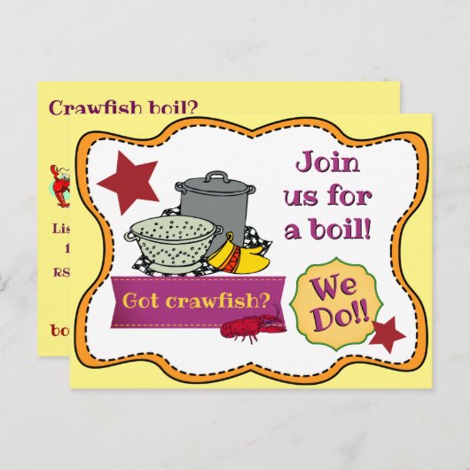 Invitation à ébullition de l'écrevisse (Devant / Derrière)