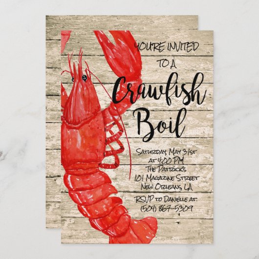 Invitation à ébullition de l'écrevisse rustique (Devant / Derrière)