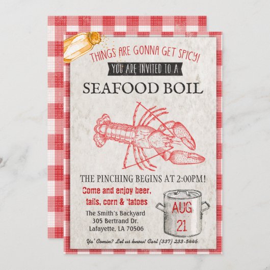 Invitation à ébullition des fruits de mer (Devant / Derrière)