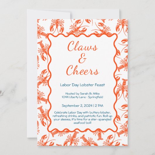 Invitation à ébullition du homard de la fête du tr (Devant)