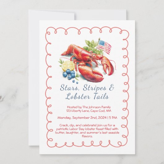 Invitation à ébullition du homard de la fête du tr (Devant)