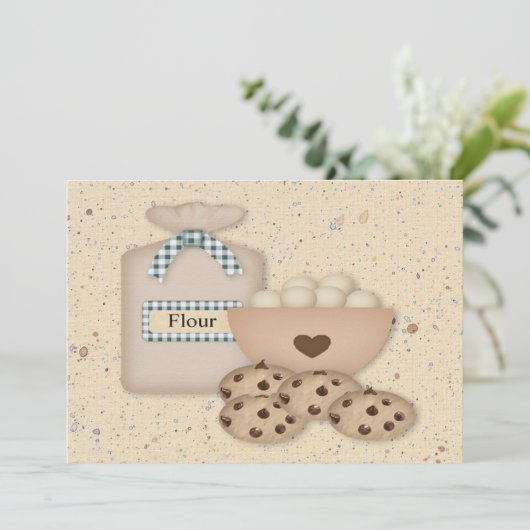 Invitation à échanger contre des biscuits au choco (Debout devant)